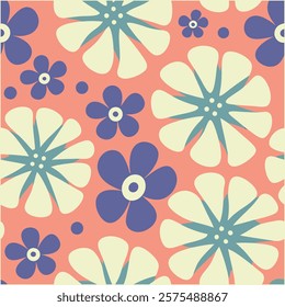 Seamless botanical wildflowers pattern. Abstract botany flowers background. style for fabric, banners, wallpaper