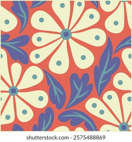 Seamless botanical wildflowers pattern. Abstract botany flowers background. style for fabric, banners, wallpaper