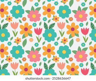 Padrão de flores de botânica sem costura, fundo de flores coloridas abstratas. estilo para tecido, banners, papel de parede, cartazes, sites, compras online.Vetor ilustração design e ideia criativa, eps 10.