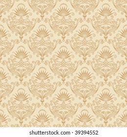 Papel de pared de Damask a ambos lados sin inconvenientes. Vector en capas.