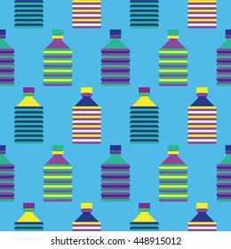 Seamless Bottle pattern colorful, Foot and Drink Vector