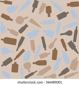 Seamless  bottles backgrounds - vector illustration 