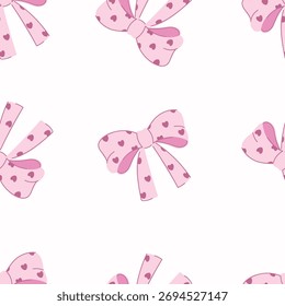 Patrón de arco sin fisuras con corazones sobre un fondo blanco. Ilustración vectorial para imprimir. Fondo lindo del bebé para las muchachas
