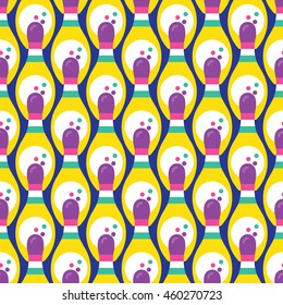 Seamless Bowling Pattern, Sports Vector