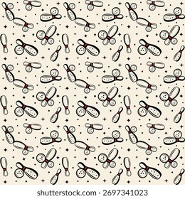 Seamless Bowling pattern vector on bright background