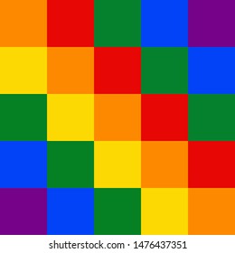 Seamless Box pattern. Red, orange, yellow, green, blue, purple bands.