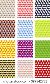 Seamless boxes wave cubes background pattern