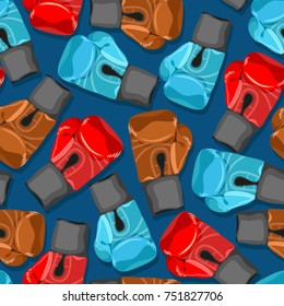 Seamless boxing pattern. Sports abstract background