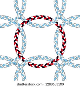 seamless braid rope circle pattern hair interlaced round
