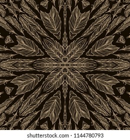 Seamless braided vector golden - black pattern