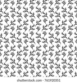 Seamless branch pattern on white background. Textile print. 