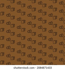 Seamless bread pattern design and background art