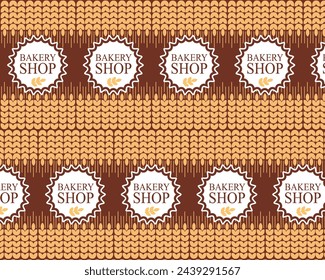 Seamless bread pattern. Simple design for packaging, wrapping paper, menu, bakery, confectionery, cafe. Vector illustration.