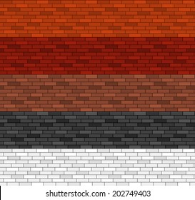 Seamless brick pattern in 5 colors