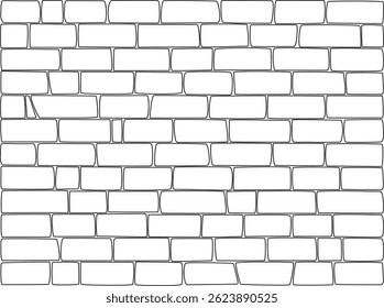  Seamless brick stone wall with a vector  hand-drawn effect. Great for backgrounds, architectural designs, and creative layouts. The simple and clean outline style makes it fit.