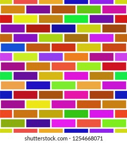 Seamless brick wall background. Colorful brick pattern. Vector illustration. Eps 10