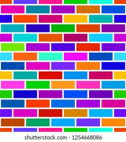 Seamless brick wall background. Colorful brick pattern. Vector illustration. Eps 10