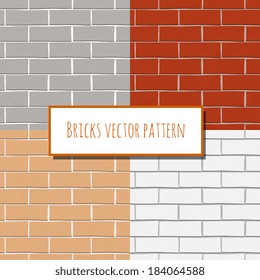 Seamless brick wall paper decorative rectangular pattern vector illustration