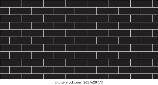 Patrón de pared de ladrillo sin fisuras – Fondo de Vector blanco y negro minimalista