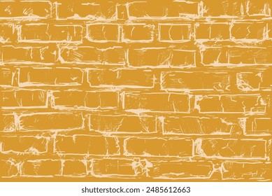 Seamless brick wall pattern with a rough textured surface, creating a vintage and rustic look.