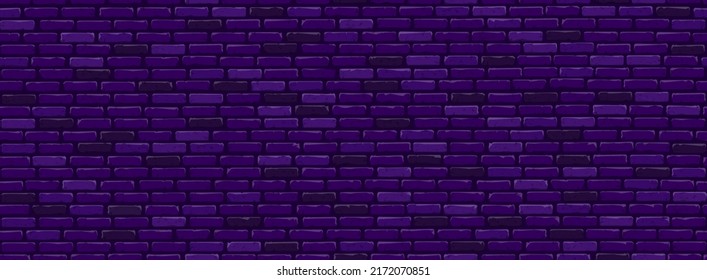 La textura de la pared de ladrillo sin foco en tonos violetas oscuros. Estilo loft. Banner rectangular moderno para impresión de papel pintado, publicidad, promoción, ventas, como plantilla, etc.