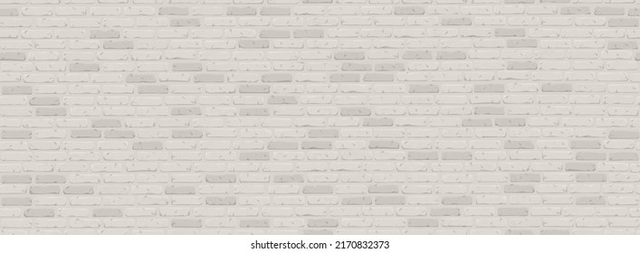 Seamless brick wall texture in light gray and white shades. Loft style. Rectangular modern banner for wallpaper printing, advertisements, promotion, sales, as a template, etc.