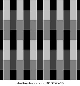 Seamless brickwall pattern. Bricks cladding wall. Walling wallpaper. Mosaic motif. Geometric ornament. Grid background. Geometrical backdrop. Digital paper, textile print, web design. Vector artwork.