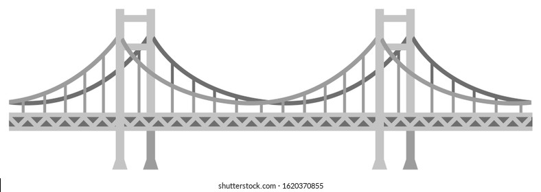 Seamless bridge vector illustration / gray