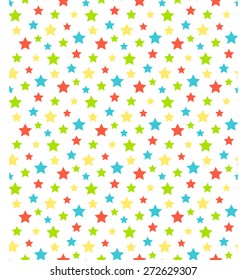 Seamless bright abstract pattern with stars isolated on white background