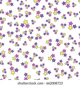 Seamless bright abstract pattern with stars isolated on white background./Seamless pattern with stars.
