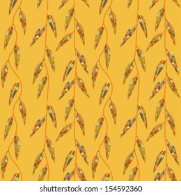 seamless bright autumn pattern in cubist style