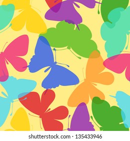 Seamless bright background of butterflies. Many similarities to the author's profile