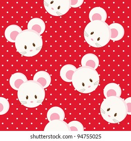 Seamless bright background with cartoon mouse