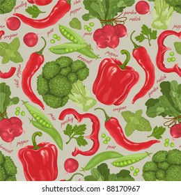 Seamless bright background from fresh vegetables