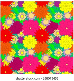 Seamless bright colorful floral pattern stock vector illustration