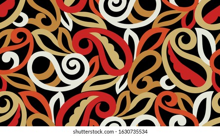Seamless bright colorful paisley pattern