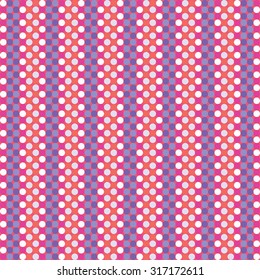Seamless bright decorative background with polka dots