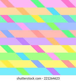 Seamless bright festive pattern of iridescent diagonal and horizontal stripes of equal thickness, forming quadrilaterals for the holiday or congratulations