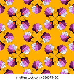 Seamless bright floral pattern. Background for textile, poster, card or wrapping paper.