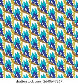 Seamless Bright Floral Pattern with Colorful Blooms and Leave