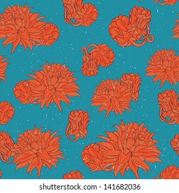 Seamless bright floral pattern. Vector illustration.