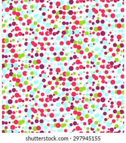 Seamless Bright Fun Abstract Dots Chaos Pattern