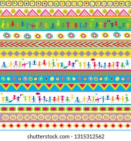 Seamless bright fun abstract pattern for kids