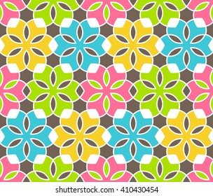 Seamless Bright Fun Abstract Spring Ornament Pattern