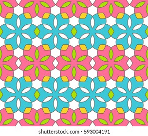 Seamless Bright Fun Abstract Spring Ornament Pattern