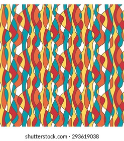 Seamless bright fun crazy vertical wave abstract pattern