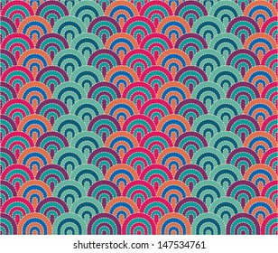Seamless bright geometric background imitating fish skin