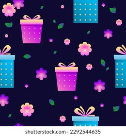 Gradiente brillante sin inconvenientes Caja de regalo de cumpleaños Tejido textil Patrón de reloj de fondo Acondicionamiento Papel de reserva de papel Decoración de impresión para diseño	
