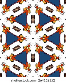 Seamless bright kaleidoscope with interesting triangle elements