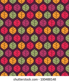 Seamless bright leaf pattern. Vector illustration